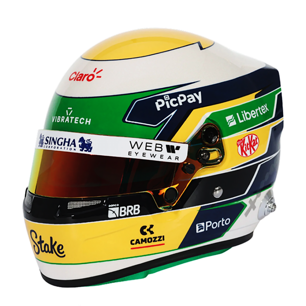 2012 bell dirtbike helmet Bell 1:2 Scale F1 Mini Helmet Gabriel Bortoleto / Kick Sauber