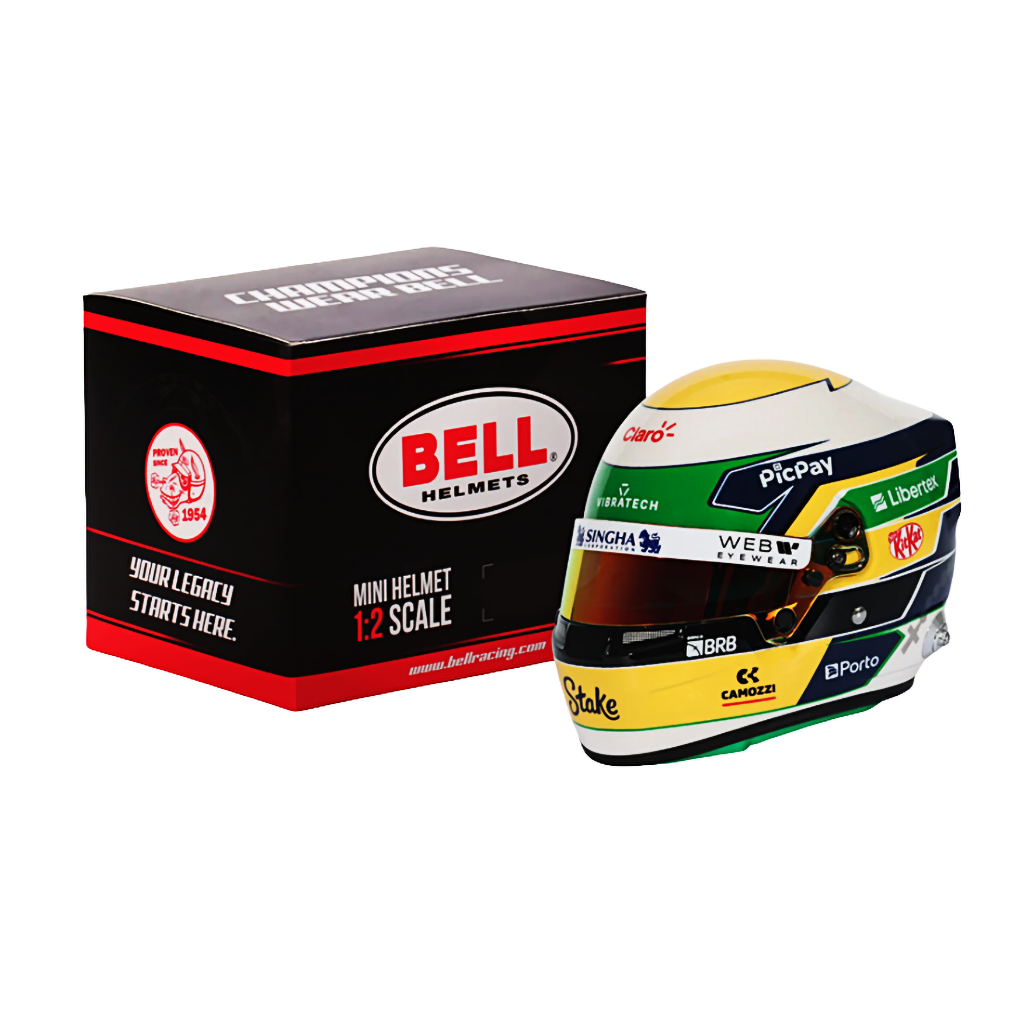 bell half scale helmets Bell 1:2 Scale F1 Mini Helmet Gabriel Bortoleto / Kick Sauber