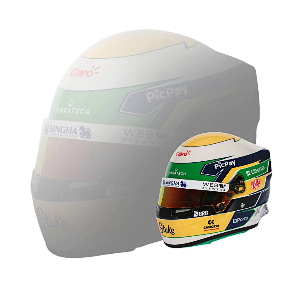 bell 1/2 helmet Bell 1:2 Scale F1 Mini Helmet Gabriel Bortoleto / Kick Sauber