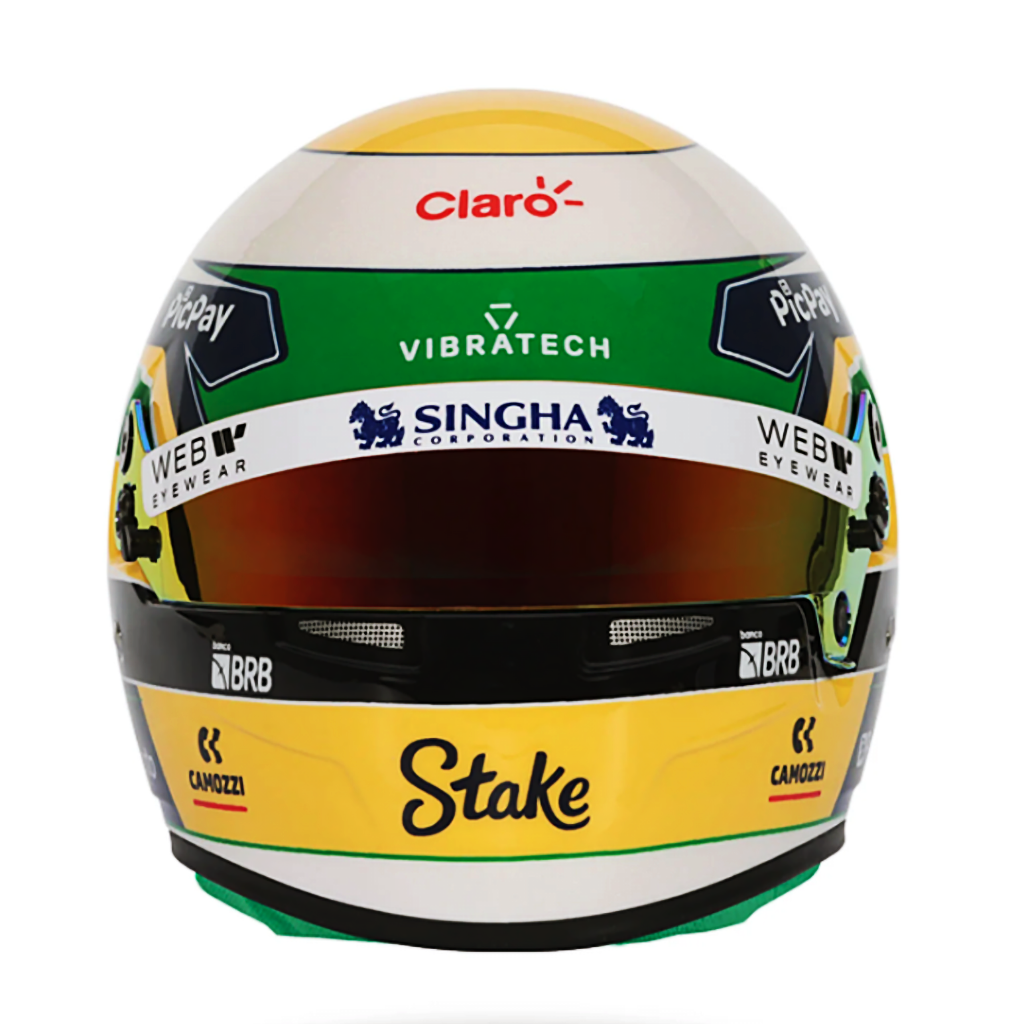 Bell 1:2 Scale F1 Mini Helmet Gabriel Bortoleto / Kick Sauber