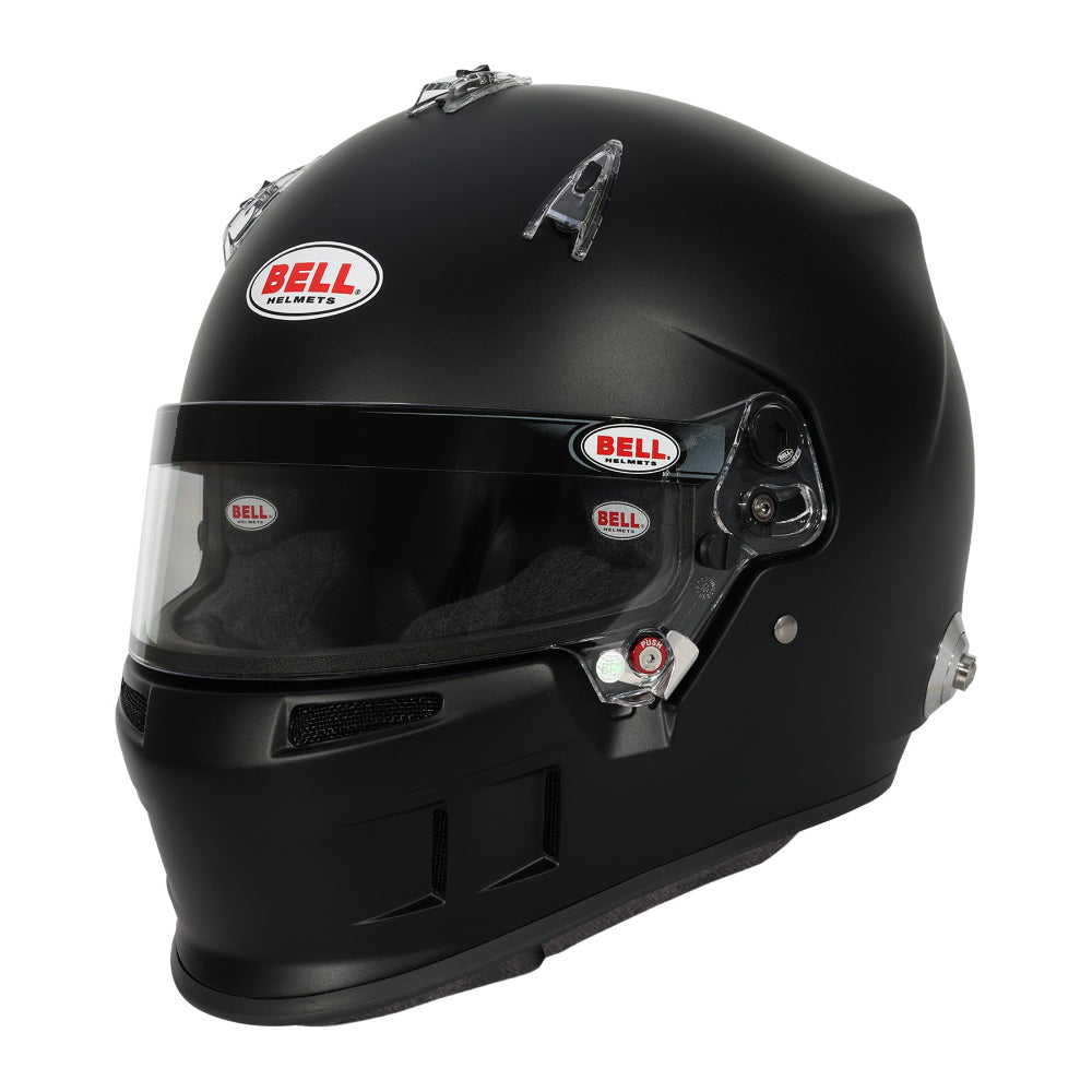 Bell XR7 Pro SA2025 matte black racing helmet front left angle Image