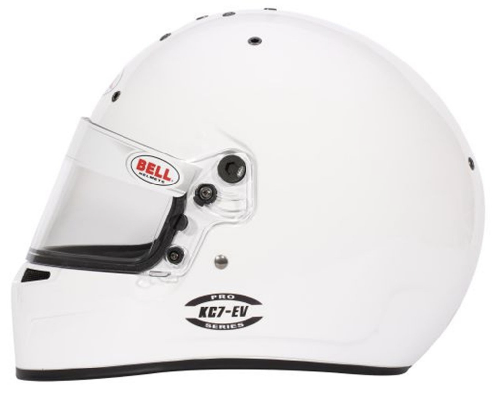 Detailed view of the Bell KC7-EV CMS Karting Helmet Right Side Image