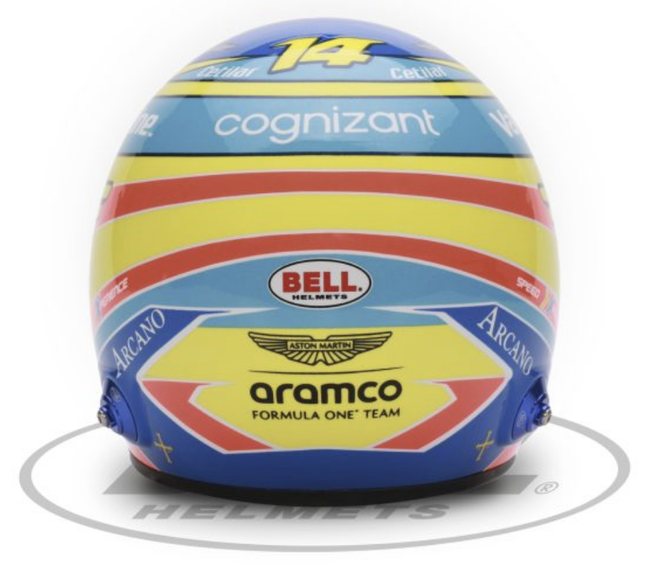 Bell Mini 2024 Fernando Alonso Helmet 4100308 Back Image