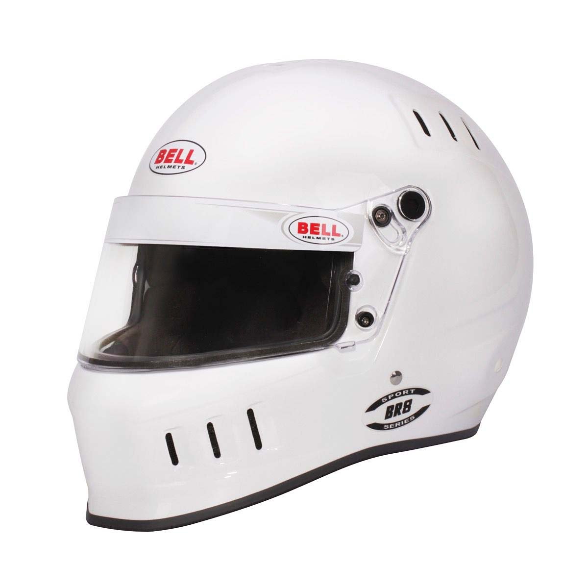 Bell White BR8 SA2025 Helmet Left Profile View Image