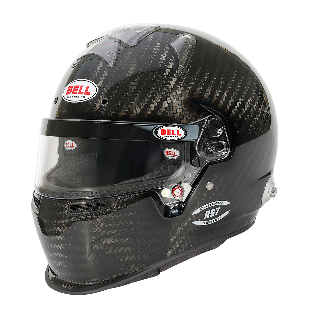 Bell RS7 SA2025 Carbon Fiber Duckbill Helmet Left Profile Image