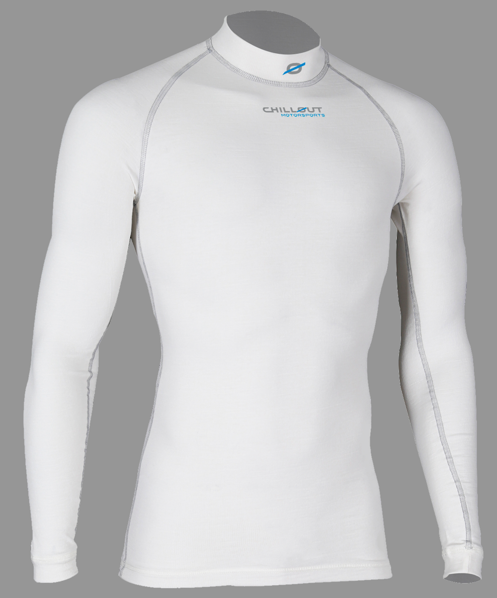 CHILLOUT-PRO-SPORT-UNDERLAYER-SHIRT-TOP-NOMEX-WHITE-FRONT IMAGE