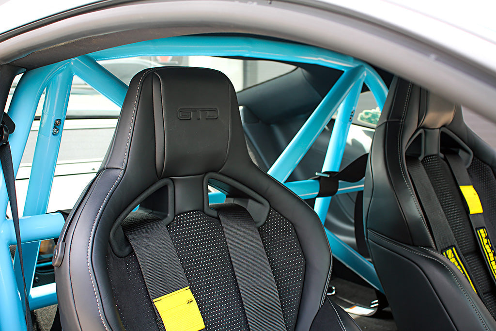Ford Mustang GTD track day interior with CMS Performance TIG welded roll bar