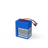 Thumbnail for Chillout Systems 24V 15 Ah rechargeable battery pack with power leads.