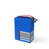 Thumbnail for Chillout Systems 24V 25 Ah rechargeable battery pack with power leads.