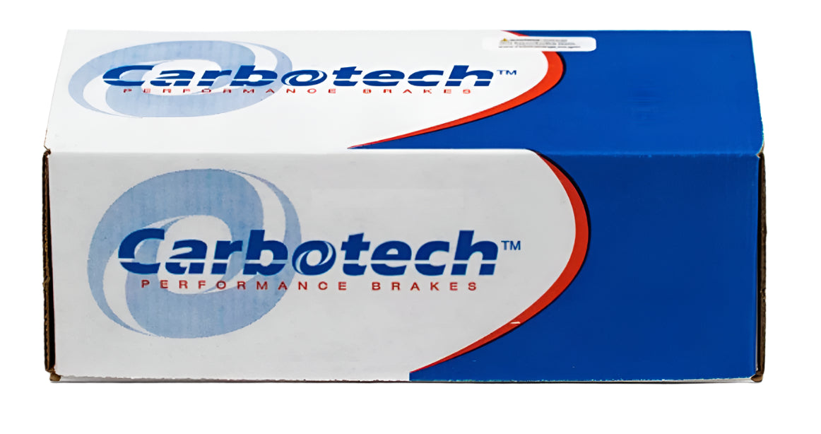 Box of Carbotech Performance Brakes with blue and white design