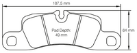 Thumbnail for Carbotech CT1350 Brake Pad Dimension Image