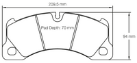 Thumbnail for Carbotech CT1416 Brake Pad Dimension Image