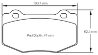 Thumbnail for Carbotech CT1718 Brake Pad Dimension Image