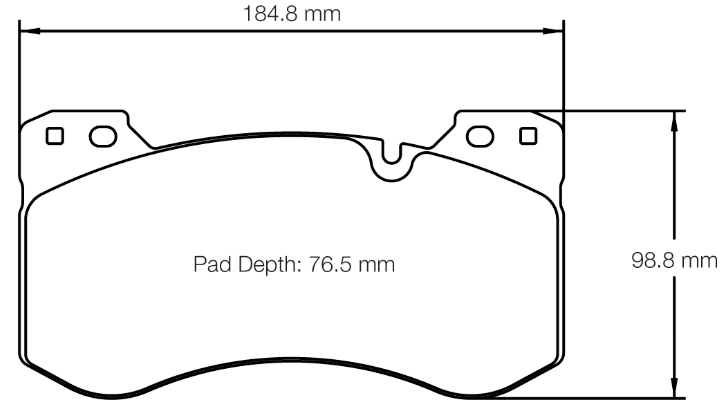 Carbotech CT2155 Brake Pad Dimension Image