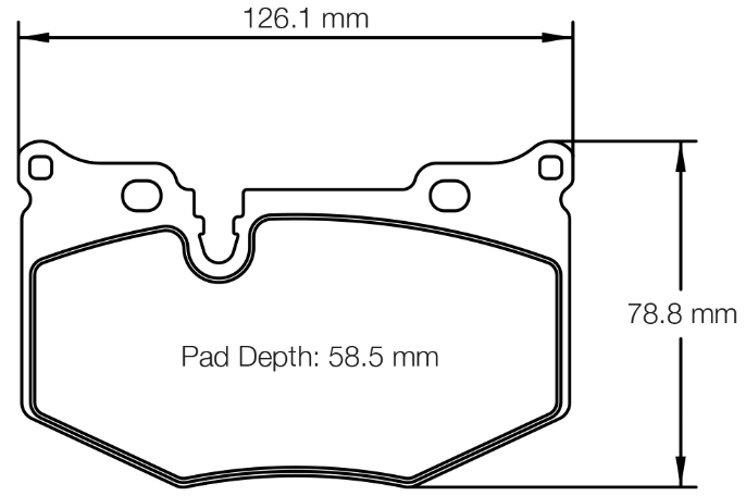 Carbotech CT28951F Brake Pad Dimension Image