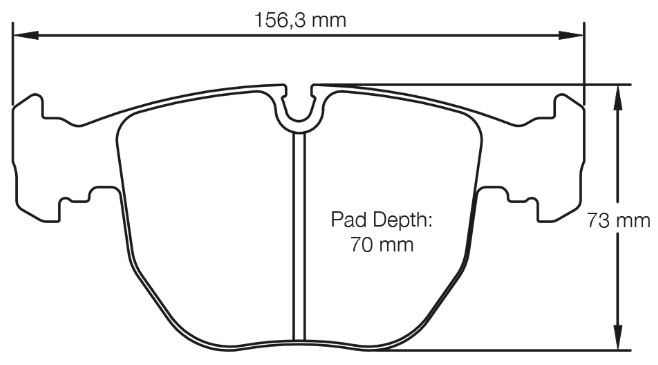 Carbotech CT681 Brake Pad Dimension Image