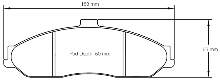 Carbotech CT731 Brake Pad Dimension Image
