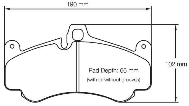 Carbotech CT916 Brake Pad Dimension Image