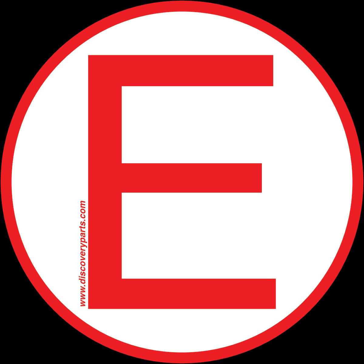 Race Car Fire System "E" Decal