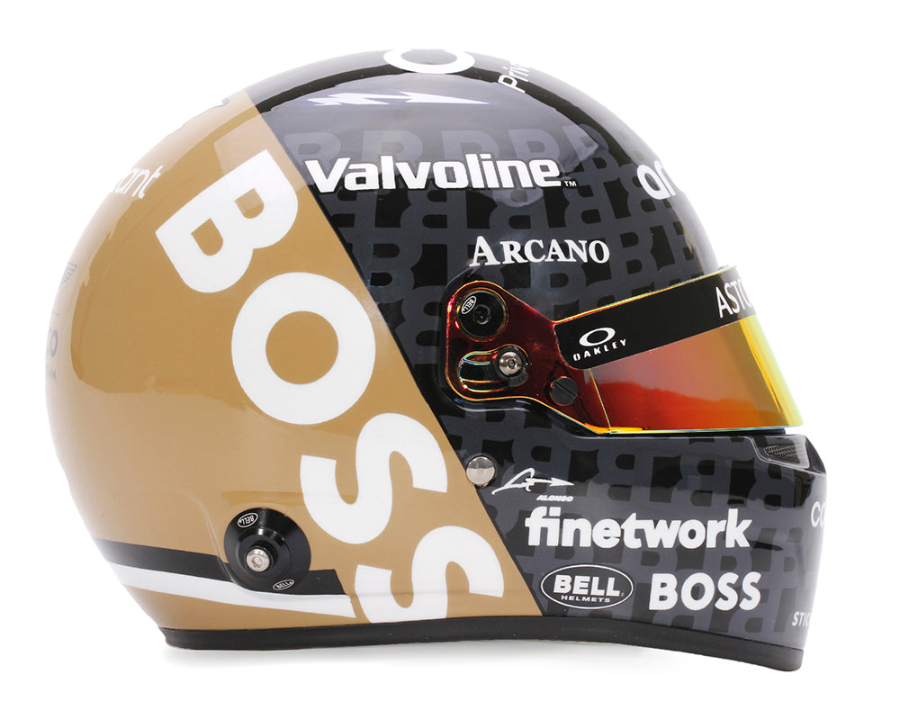 Bell HP77 2024 Fernando Alonso Silverstone GP 1:2 Mini Helmet