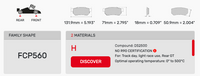 Thumbnail for Ferodo FCP0560 Brake Pad Dimension Image