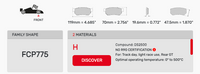 Thumbnail for Ferodo FCP0775 Brake Pad Dimension Image