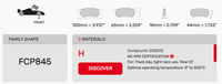 Thumbnail for Ferodo FCP0845 Brake Pad Dimension Image