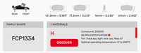 Thumbnail for Ferodo FCP1334 Brake Pad Dimension Image