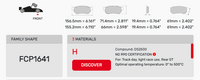 Thumbnail for Ferodo FCP1641 Brake Pad Dimension Image