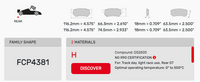 Thumbnail for Ferodo FCP4381 Brake Pad Dimension Image