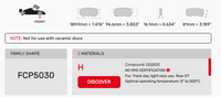 Thumbnail for Ferodo FCP5030 Brake Pad Dimension Image
