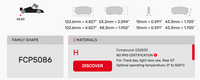 Thumbnail for Ferodo FCP5086 Brake Pad Dimension Image