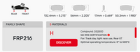 Thumbnail for Ferodo FRP0216 Brake Pad Dimension Image