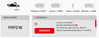 Thumbnail for Ferodo FRP0218 Brake Pad Dimension Image