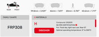 Thumbnail for Ferodo FRP0308 Brake Pad Dimension Image