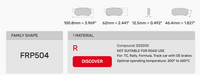 Thumbnail for Ferodo FRP0504 Brake Pad Dimension Image