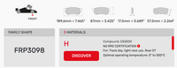 Thumbnail for Ferodo FRP3098 Brake Pad Dimension Image
