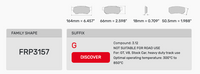 Thumbnail for Ferodo FRP3157 Brake Pad Dimension Image