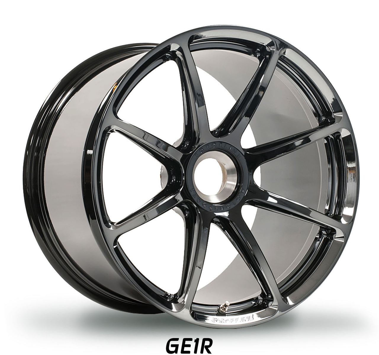 Forgeline GE1R forged racing wheel in Gloss Black for Porsche 992 GT3RS centerlock hubs