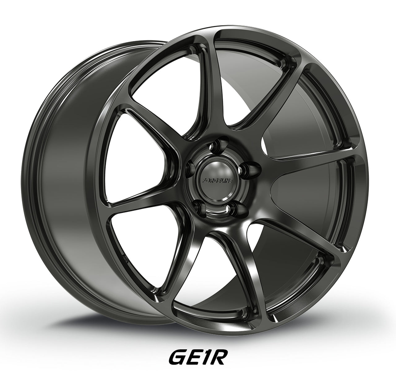 Forgeline GE1R 5-lug monoblock forged racing wheel in Satin Black for Porsche Cayman GT4