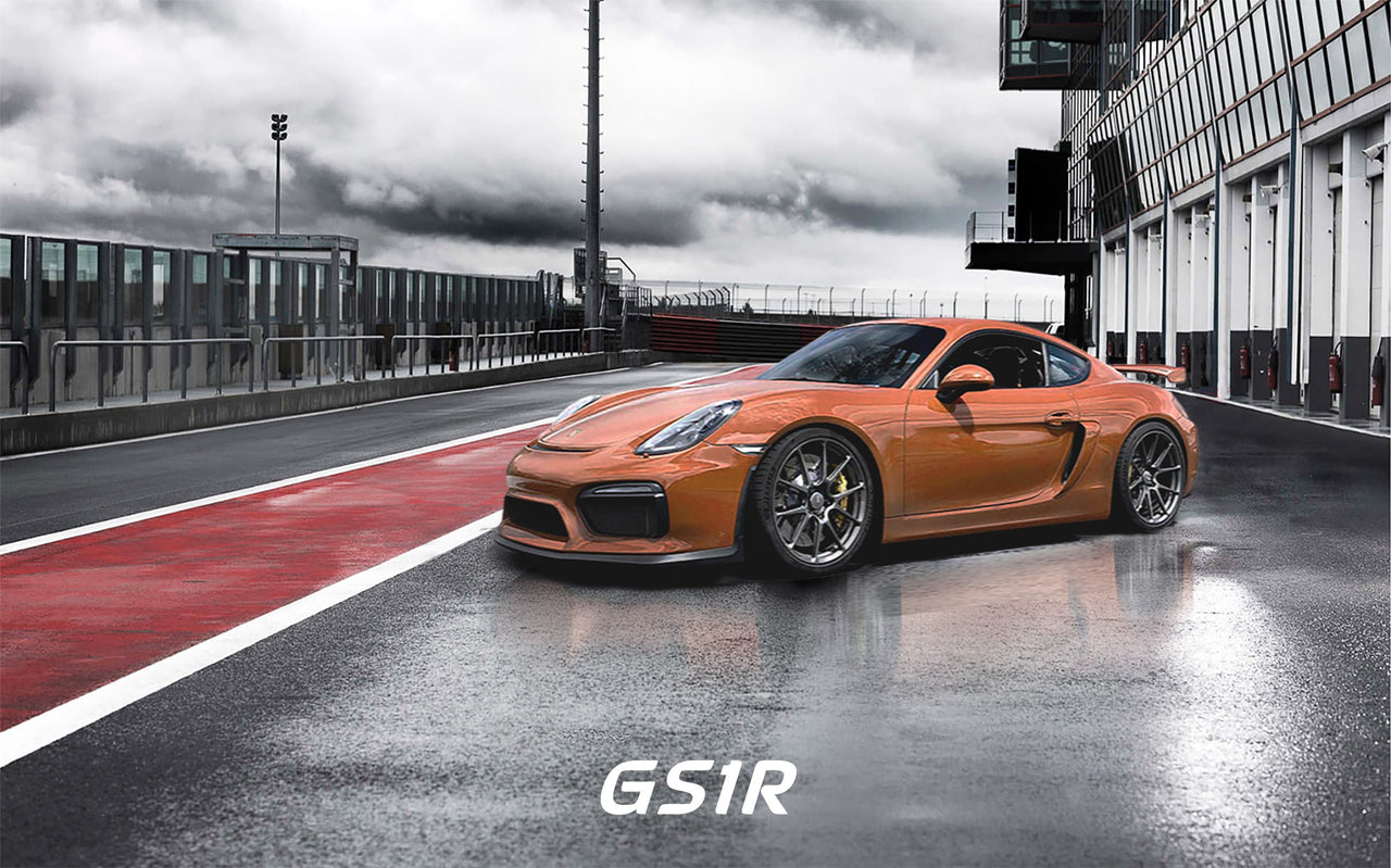 Silver Forgeline GS1R for 2016 Porsche Cayman GT4 the strongest wheels for racing and track days