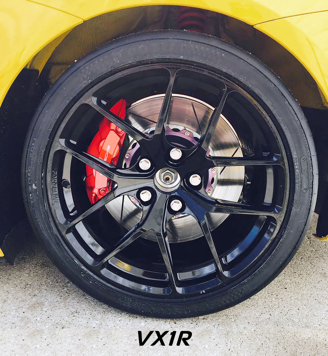 Forgeline VX1R Gloss Black motorsport wheel has the most brake clearance for racing brakes