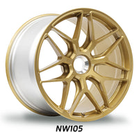Thumbnail for Forgeline NW105 wheels in Race Gold finish for Porsche 991 GT3 the best forged monoblock wheels for HPDE track days and racing