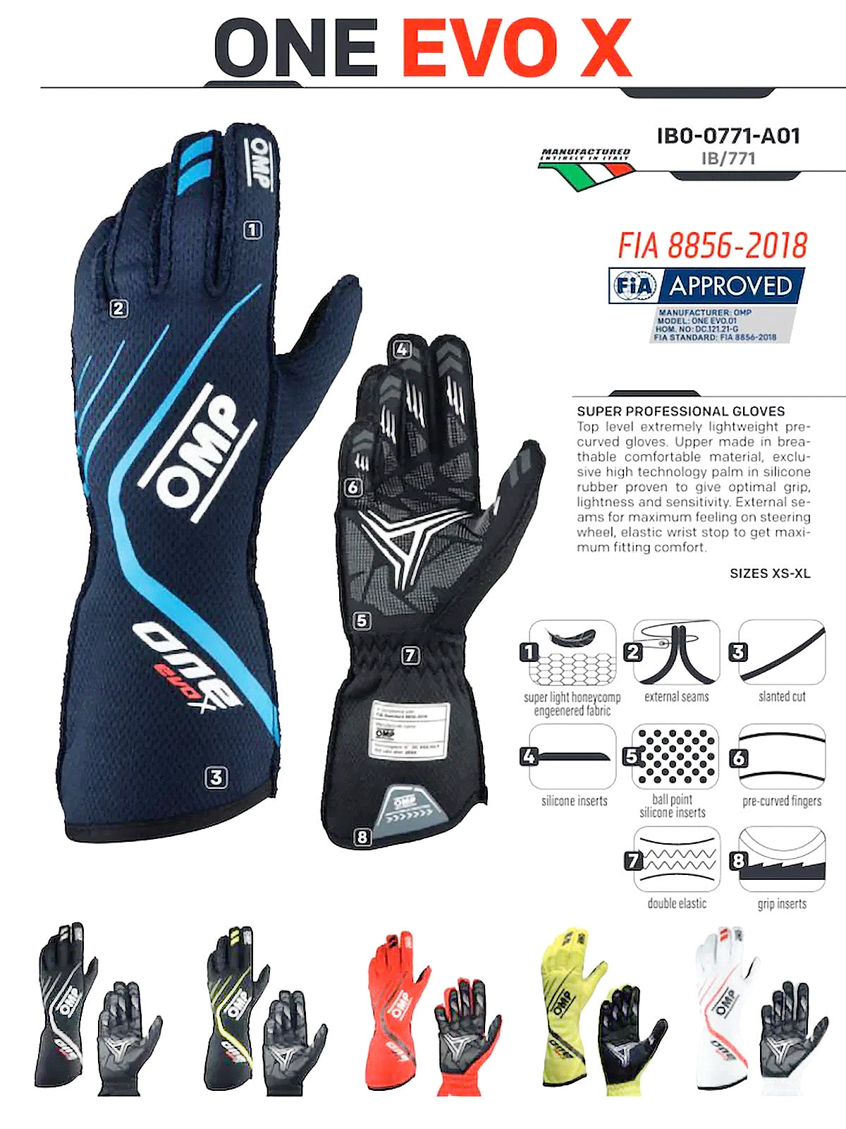 OMP HPDE Track Day Kit | ONE Evo X Shoes & Gloves