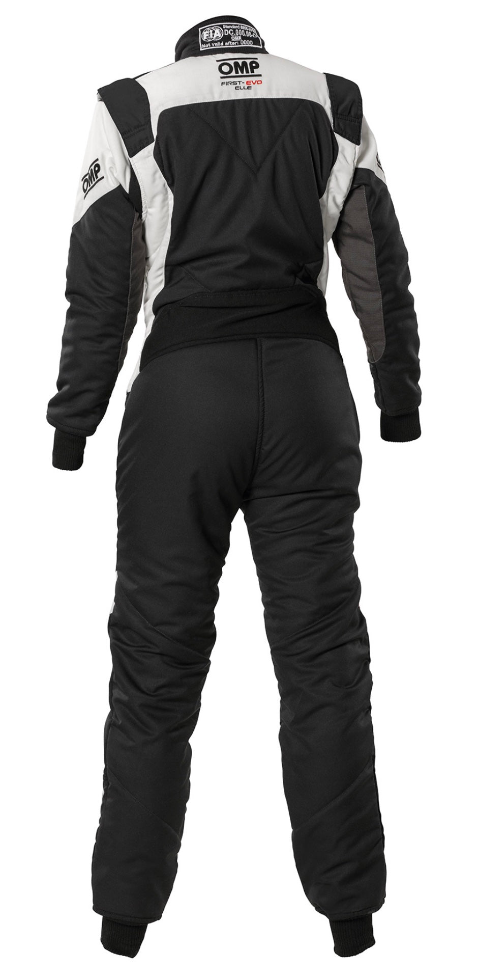 OMP-First-Evo-Elle_Race-Suit-black_white-rear-Sale-discount-offer-low-price-cheap-value-compare-image