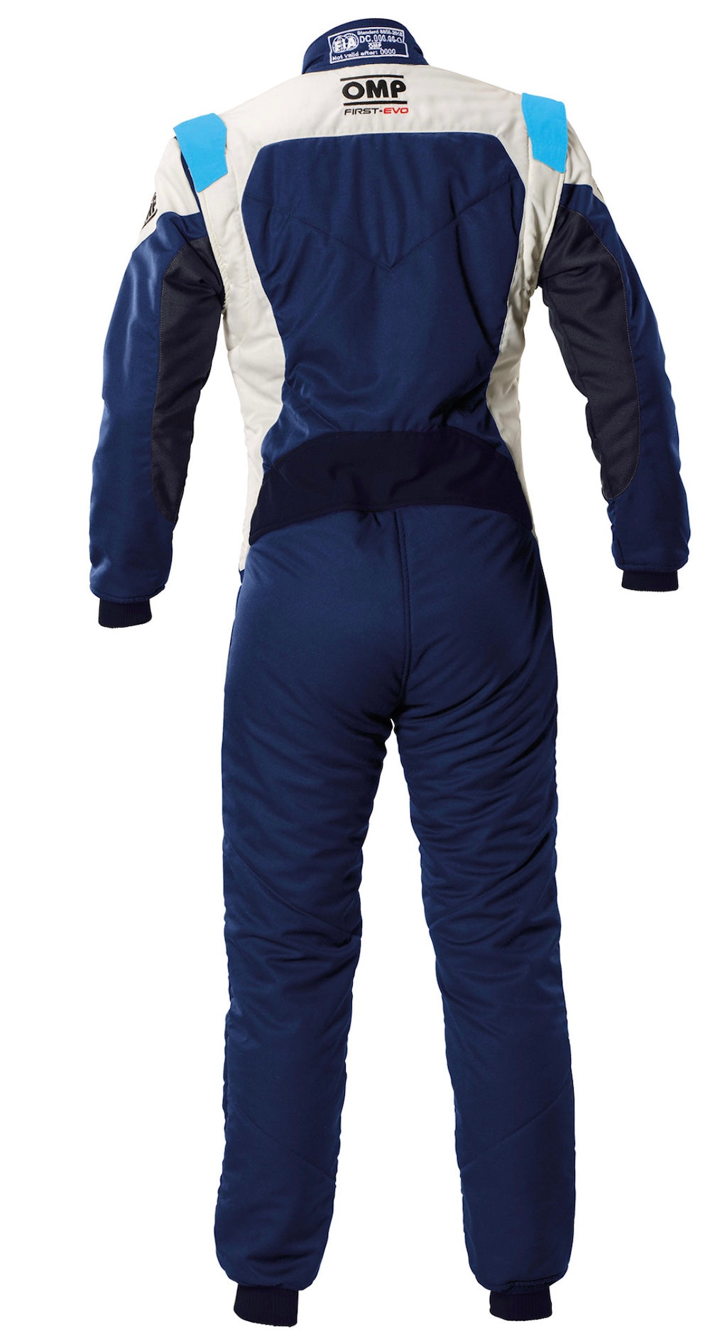 OMP-First-Evo_Race-Suit-Sale-Navy_Cyan-Rear-discount-offer-low-price-cheap-value-compare-image