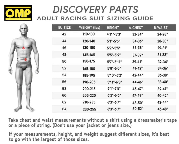 OMP-Kart-Racing-Suit-Size-Chart-image