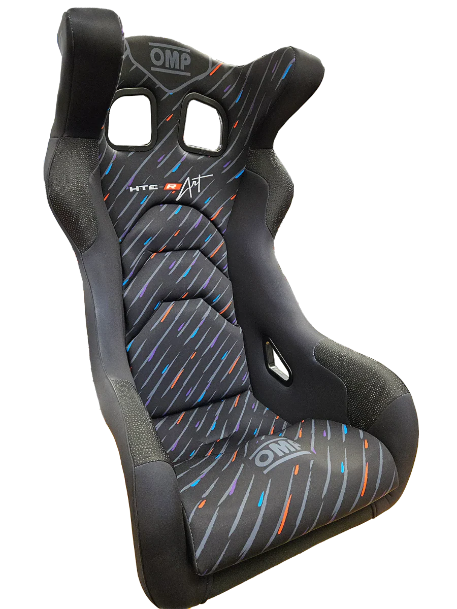 OMP HTE-R ART racing seat with multicolor patterned upholstery-image