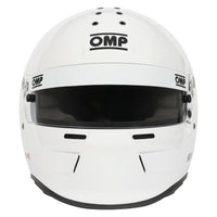 Thumbnail for OMP GP-A full face SA2025 racing helmet gloss white front view