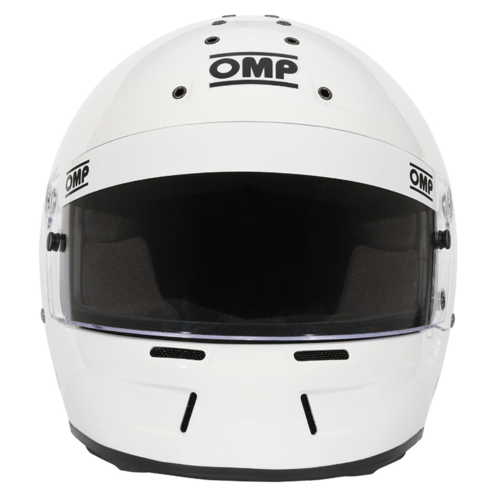 OMP GT-EV Racing Helmet white front image